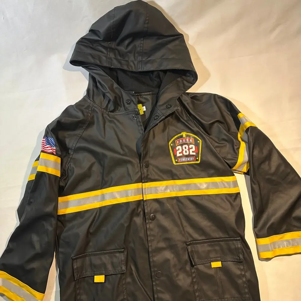 Western Chief F.D.U.S.A. 282 Firechief Jr Fire Fighter Rain Jacket Sz 7